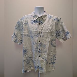 Quiksilver Cream and Blue Casual Shirt